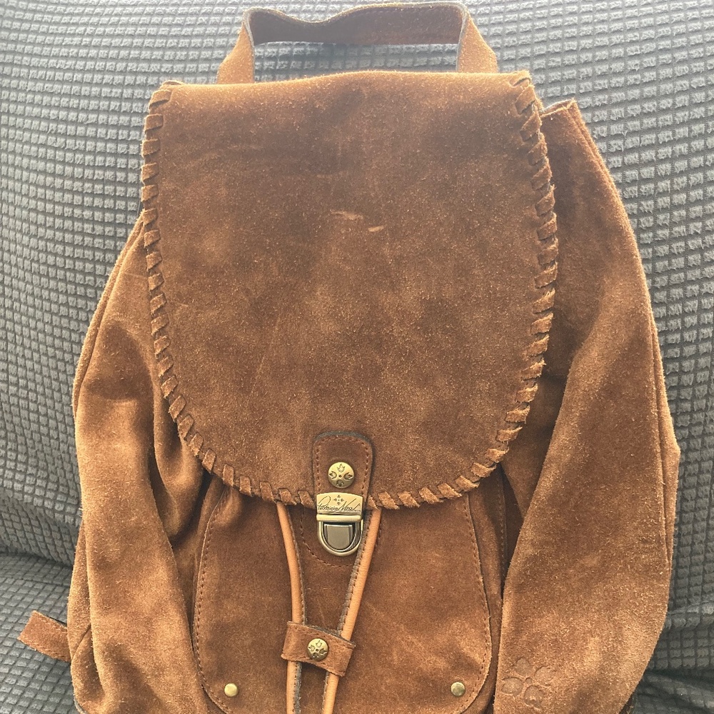 Patricia Nash Brown Suede Leather Backpack